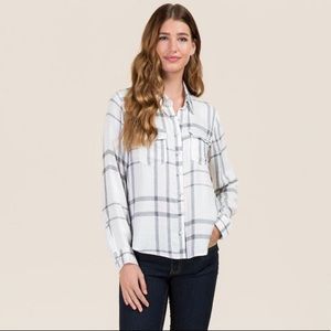 PEARL BUTTON PLAID BUTTON DOWN TOP